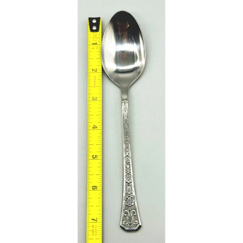 Interpur Florenz 8 Petal Flower Tablespoon Stainless Flatware Korea Lot‎ of 8